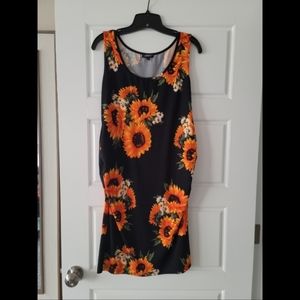Sunflower orange & black maternity dress